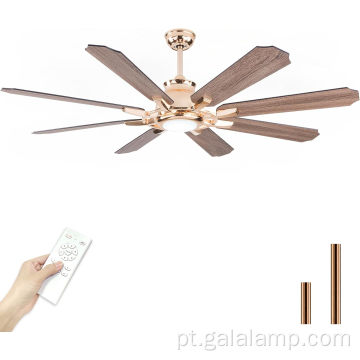 Ventilador de teto luxuoso de 60 polegadas com luz